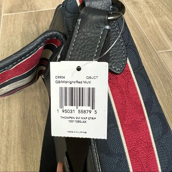 Coach Thompson Small Map Bag In Signature Jacquard With Stripes